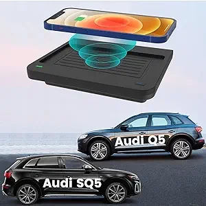 COTAZA Automotive wireless Phone charger for Audi Q5 2018-2024/SQ5 2018-2022 2024 Center console Charging Pad for Audi Q5 SQ5 2018 2020 2022 2023 202