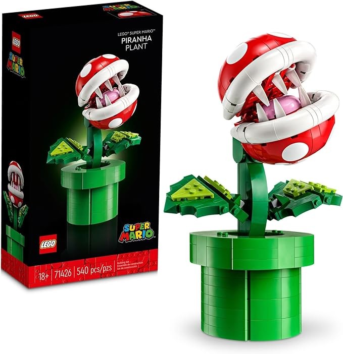 LEGO Super Mario Piranha Plant 71426 Create and display Super Mario Brothers toys for adults and teens, realistic and detailed action figures for players and Super Mario fans as holiday or birthday gi